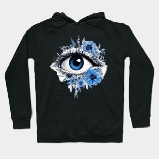 Piercing blue gaze Hoodie